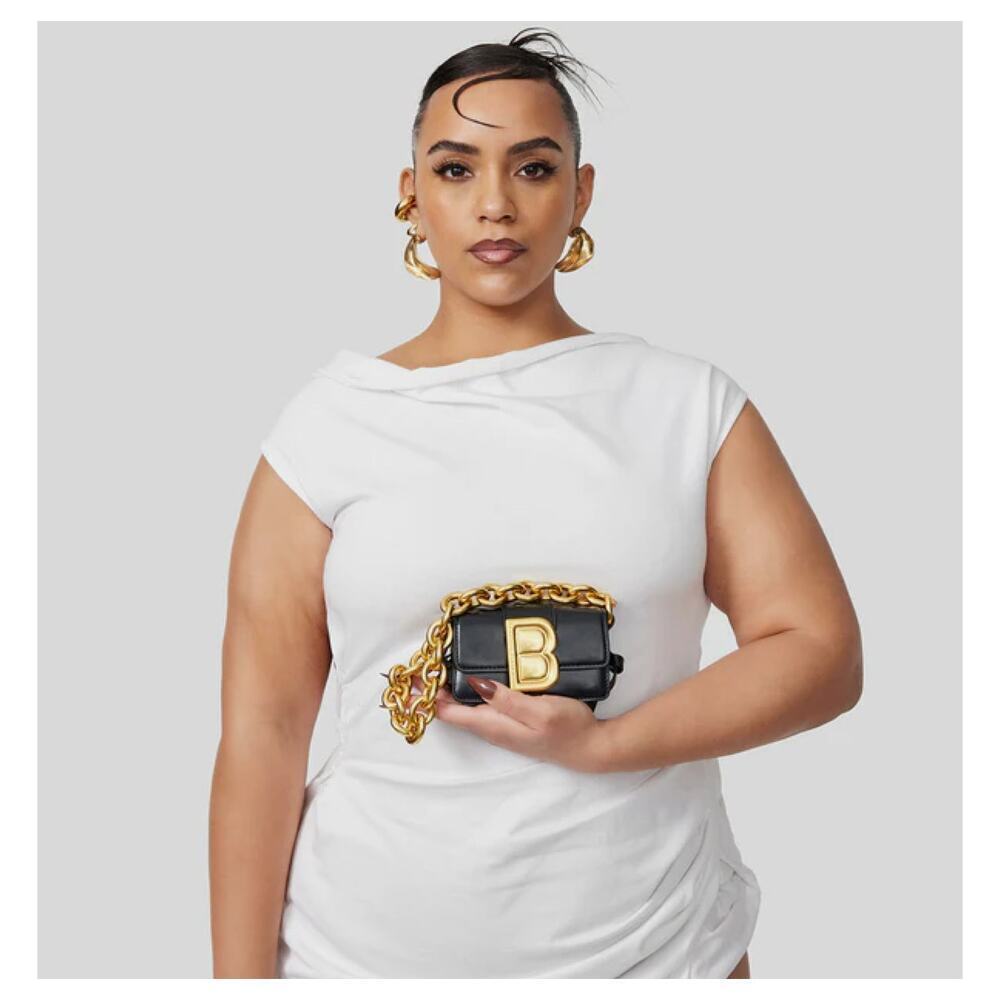 Brandon Blackwood Micro Nia Bag in Black Hard Leather
